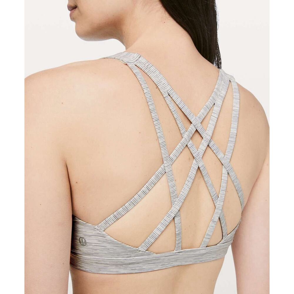Lululemon Sz 6 Free To Be Serene Bra Light Support C/D Cup Nimbus Battleship